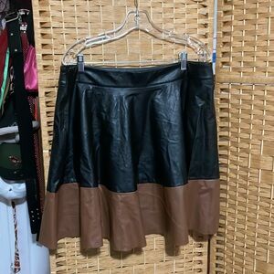Faux Peplum Leather Skirt